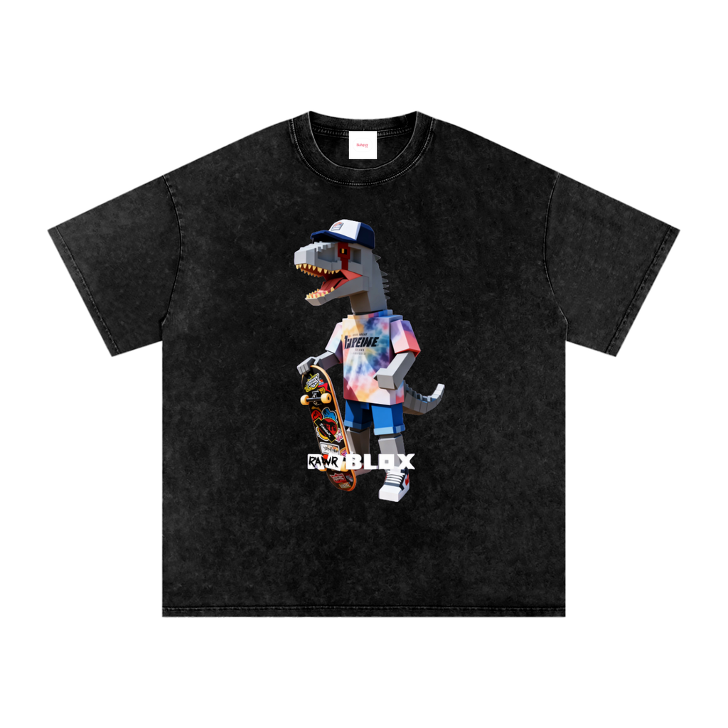Snow Washed Oversized Cotton T-Shirt