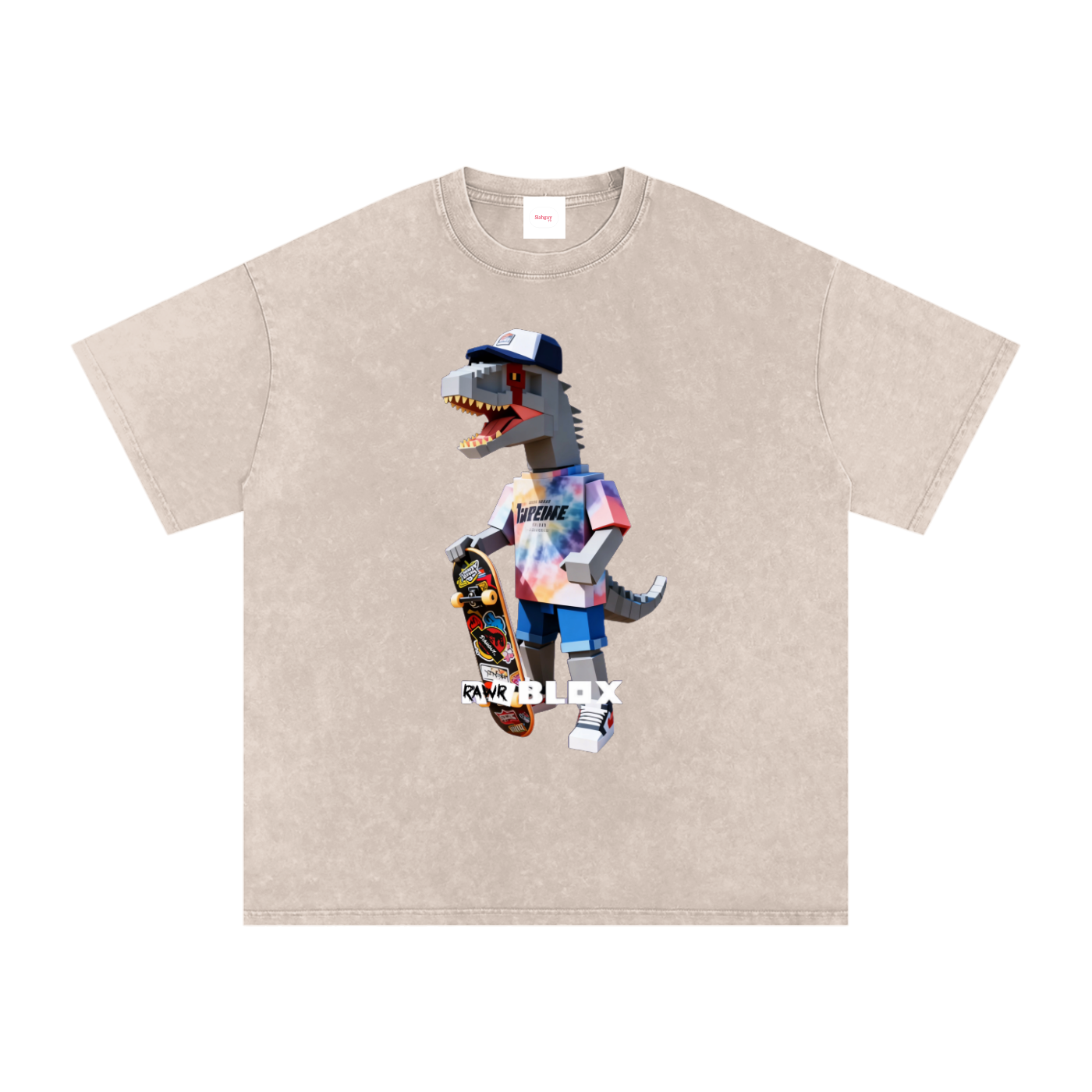 Snow Washed Oversized Cotton T-Shirt